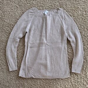 Beige Textured Knit Maternity Sweater